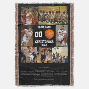 Personalized Basketball Senior Night Players Throw Blanket