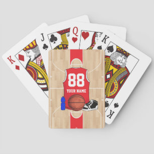 Personalized Basketball shirt on court Playing Cards