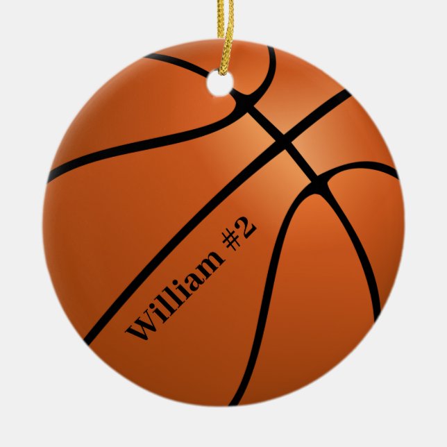 Personalized Basketball Sport Ceramic Ornament (Front)