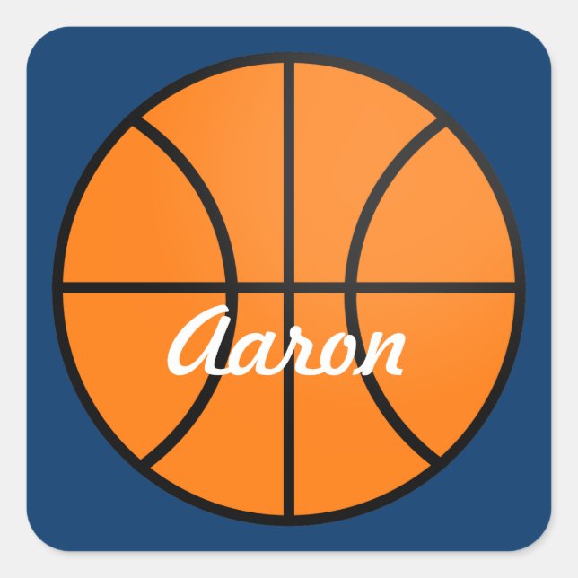 Personalized Basketball Sports Party Stickers (Front)