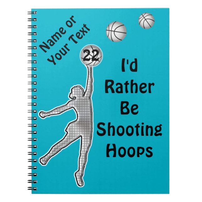 Personalized Basketball Team Gift Ideas for Girls Notebook (Front)