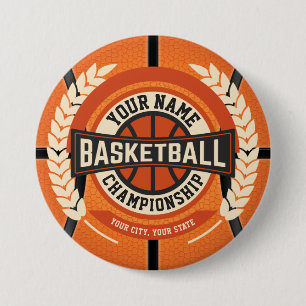 Personalized Basketball Team Player Custom Athlete 3 Inch Round Button