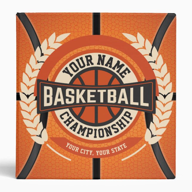 Personalized Basketball Team Player Custom Athlete Binder (Front)