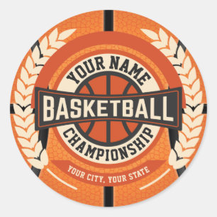 Personalized Basketball Team Player Custom Athlete Classic Round Sticker