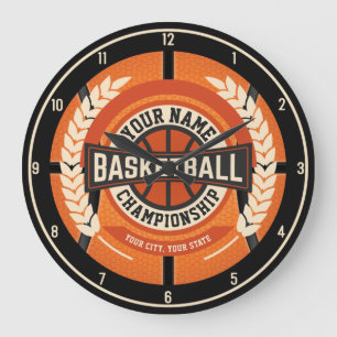 Personalized Basketball Team Player Custom Athlete Large Clock