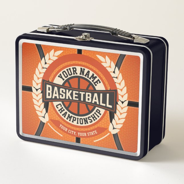 Personalized Basketball Team Player Custom Athlete Metal Lunch Box (Front)