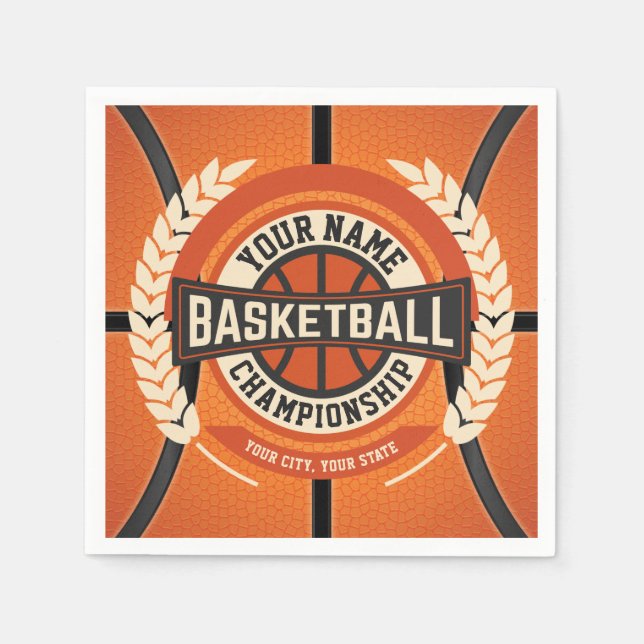 Personalized Basketball Team Player Custom Athlete Napkin (Front)