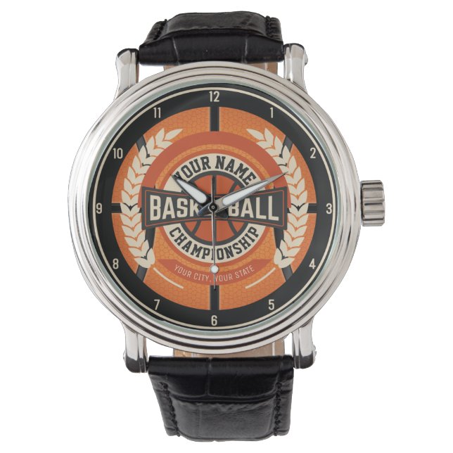 Personalized Basketball Team Player Custom Athlete Watch (Front)