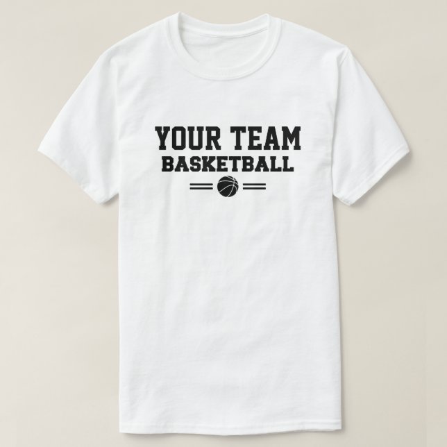 Personalized Basketball Team Template T-Shirt (Design Front)