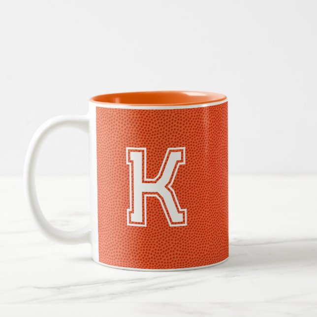 Personalized Basketball  Two-Tone Coffee Mug (Left)