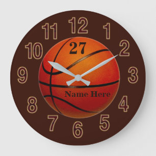Personalized Basketball Wall Clocks TEXT, COLORS