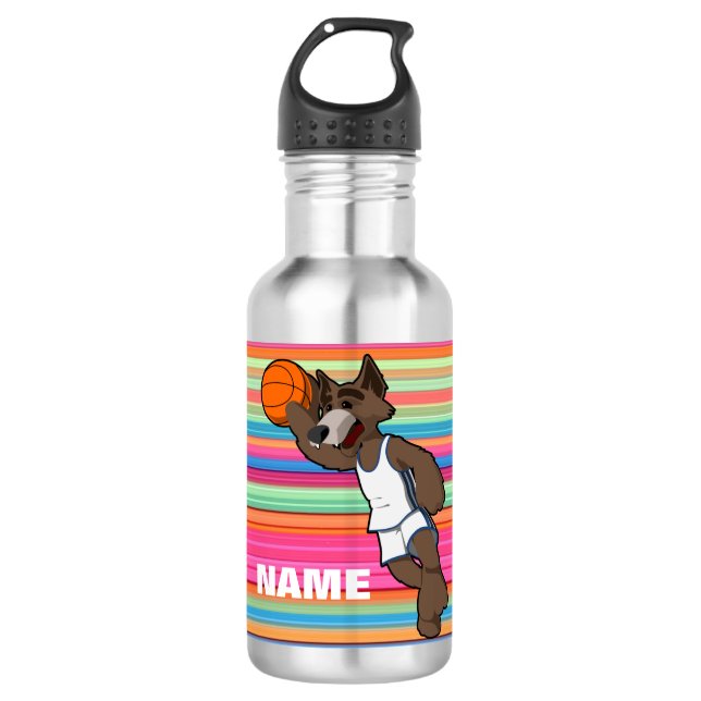 Personalized Basketball Water Bottle (Front)