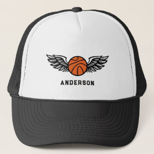 Personalized Basketball Wings Trucker Hat name