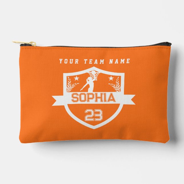 Personalized Basketball with Team and Player Name Accessory Pouch (Front)