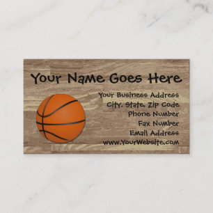 Personalized Basketball Wood Floor Business Card