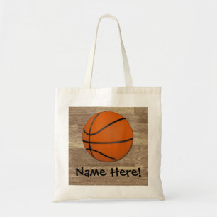 Personalized Basketball Wood Floor Tote Bag
