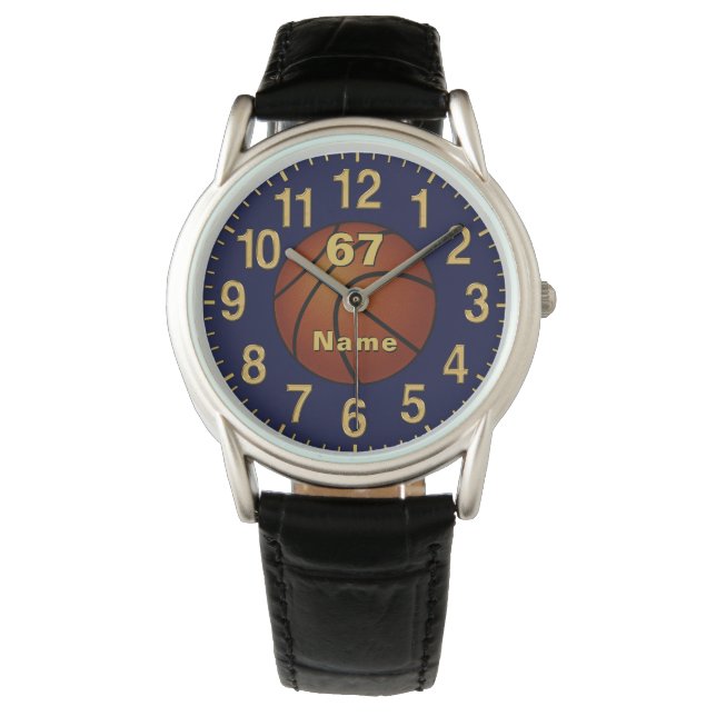 Personalized Basketball Wrist Watch for Men (Front)