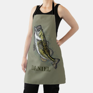 Personalized Bass Fish  Apron