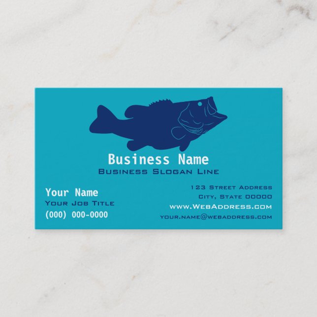 Personalized Bass Fishing Guide Business Card (Front)