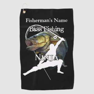 Personalized Bass Fishing Ninja Dark Fishing Towel
