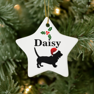 Personalized Basset Hound Dog Christmas Ornament