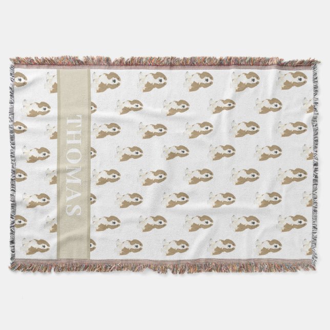 Personalized Basset Hound Throw Blanket (Front)