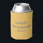 Personalized Bat Mitzvah Favour Yellow Grey Can Cooler<br><div class="desc">Keep the party cool with this stylish personalized Bat Mitzvah can cooler! Featuring a modern minimalist design with bold typography, this custom drink sleeve is a fun and practical favour for guests. Perfect for receptions, celebrations, and party keepsakes, this can cooler adds a unique touch to any Bat Mitzvah event....</div>