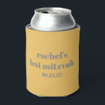 Personalized Bat Mitzvah Favour Yellow Grey Can Cooler<br><div class="desc">Keep the party cool with this stylish personalized Bat Mitzvah can cooler! Featuring a modern minimalist design with bold typography, this custom drink sleeve is a fun and practical favour for guests. Perfect for receptions, celebrations, and party keepsakes, this can cooler adds a unique touch to any Bat Mitzvah event....</div>