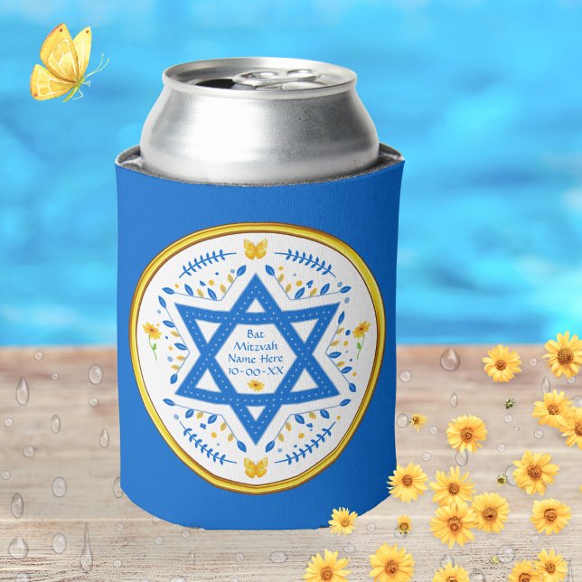 Personalized, Bat Mitzvah Favours, or ANY OCCASION Can Cooler (Bat Mitzvah Can Coolers. Bat Mitzvah Party Supplies. Adds to your Bat Mitzvah Table Decorations.)