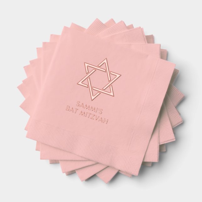 Personalized Bat Mitzvah Foil Stamped Napkins (Insitu (Stacked))