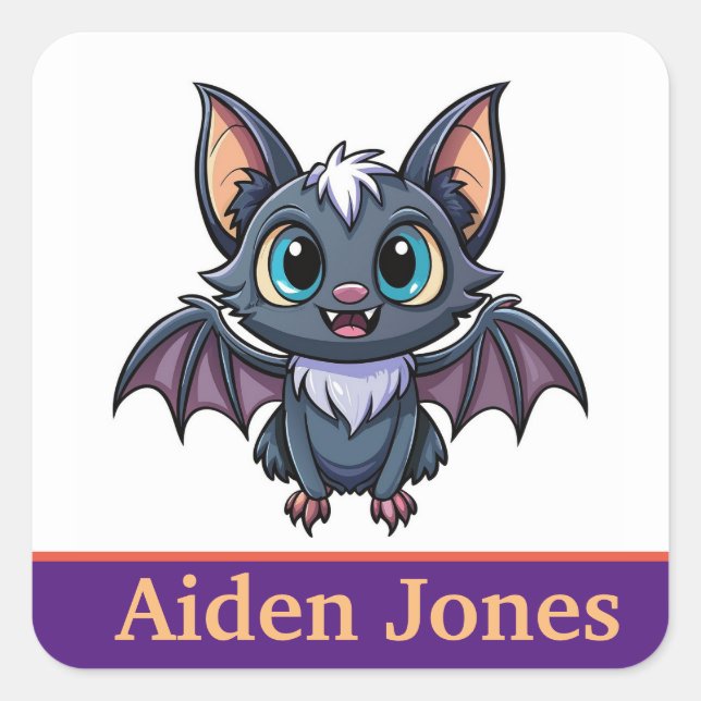 Personalized bat stickers colourful (Front)