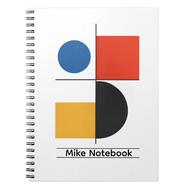 Personalized Bauhaus Minimalist Geometric Notebook (Front)