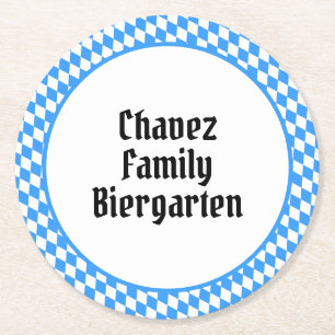 Personalized Bavarian Octoberfest Round Paper Coaster