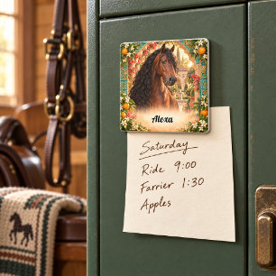 Personalized Bay Andalusian Horse Spanish Orange Magnet