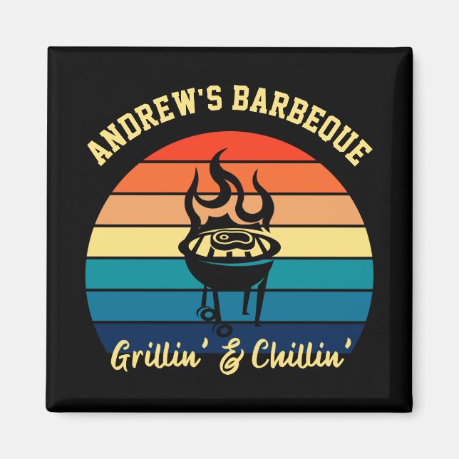 Personalized BBQ - Chilling and Grilling Magnet (Front)