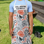 Personalized BBQ Grill Chef Barbecue Master Apron<br><div class="desc">A fun apron featuring a vintage pattern of various bbq meats.  Add two lines of custom text to personalize. Perfect for anyone who loves to barbecue and grilling meats  - great for butchers too.</div>