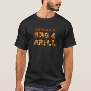 Personalized BBQ & GRILL Flames T-Shirt