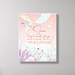 Personalized "Be a Mermaid" Canvas Print
