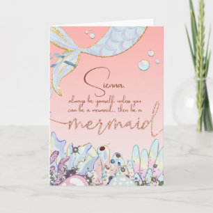 Personalized "Be a Mermaid" Card