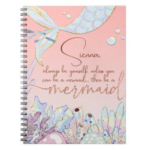 Personalized "Be a Mermaid" Notebook