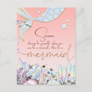 Personalized "Be a Mermaid" Postcard