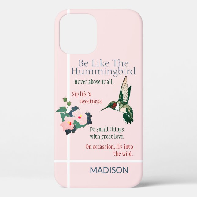 Personalized Be Like a Hummingbird Phone Case (Back)