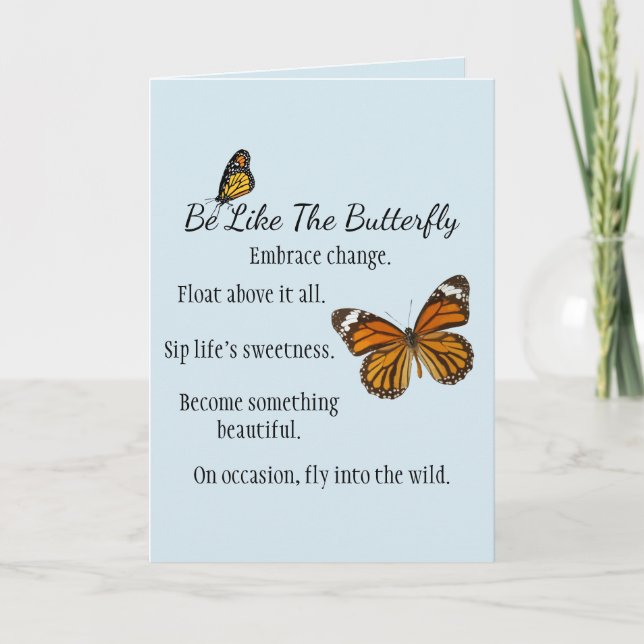Personalized Be Like the Butterfly Card (Front)