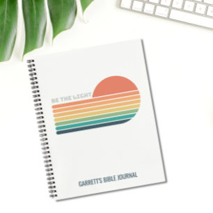 Personalized Be the Light Retro Christian Notebook