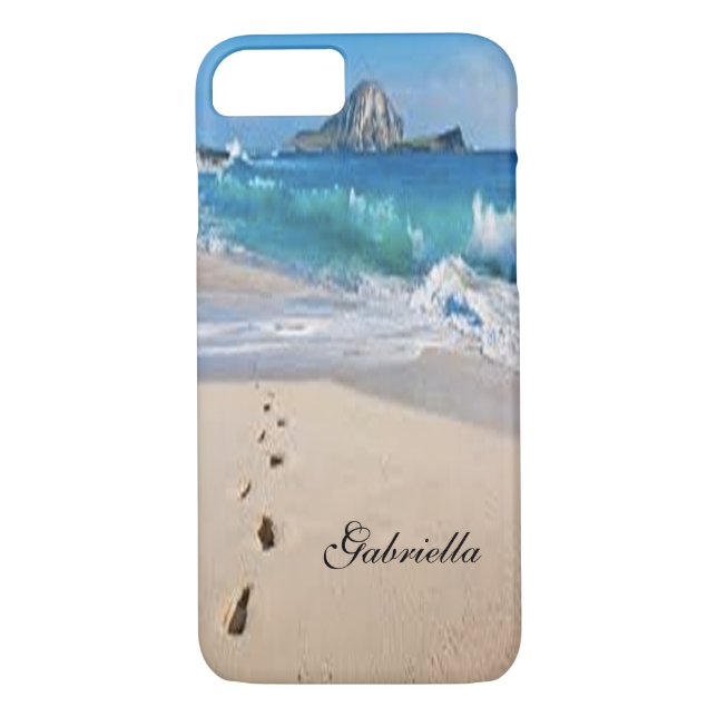 Personalized Beach And Ocean Scene Phone Case (Back)