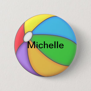 Personalized Beach Ball Button