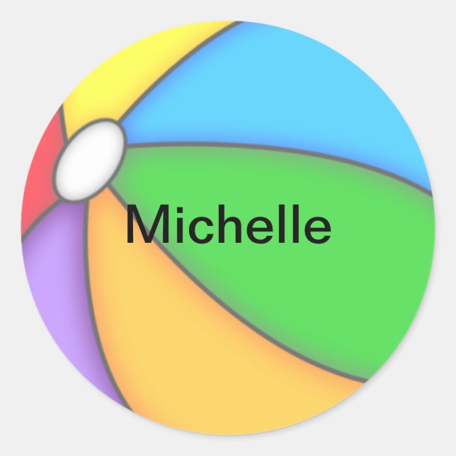 Personalized Beach Ball Stickers (Front)