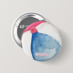Personalized Beach Ball with Name 2 Inch Round Button