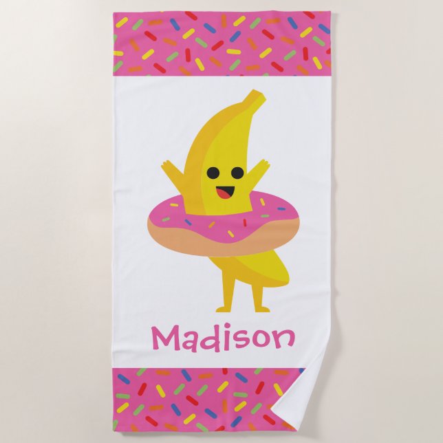 Personalized Beach Banana Beach Towel (Front)