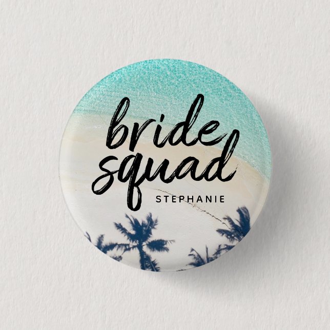 Personalized Beach Bride Squad Button (Front)